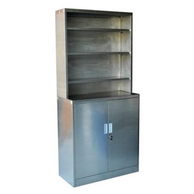 Estante inoxidable con puertas inferiores