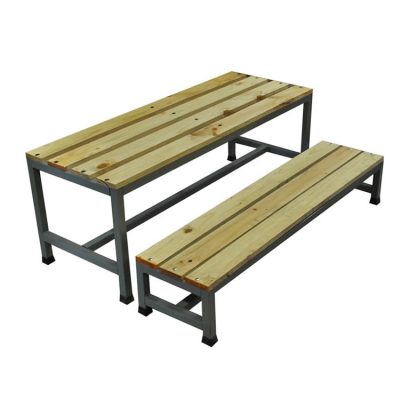 Bancas simples metal madera