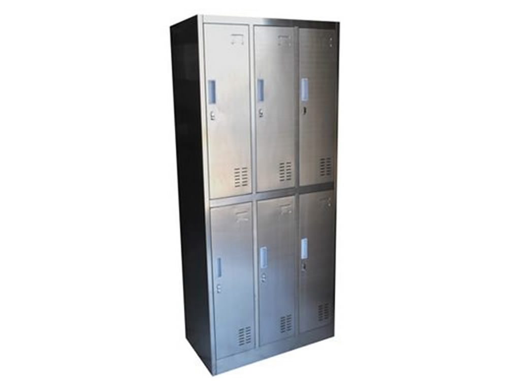 Lockers inoxidable 3 cuerpos dobles